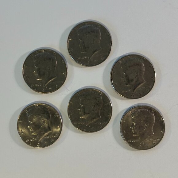 Set of 6 1974 Kennedy Half Dollar D Mint RARE 50 C Coins | 1974-D Double Die Obv - Picture 1 of 4